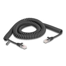 DeLOCK Spiralny kabel RJ45 męski na męski Cat.5e 3 m czarny