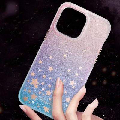 8. Kingxbar Heart Star Series etui iPhone 14 Plus etui w gwiazdki zodiac