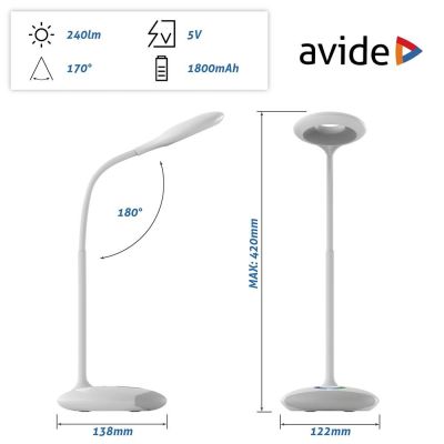 2. Avide ABLDLRGB-4W lampa stołowa LED Biały