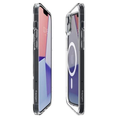 12. Etui Spigen Ultra Hybrid Mag z MagSafe na iPhone 14 - przezroczysto-białe
