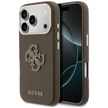 Etui Guess FW Resin Logo na iPhone 17 Pro Max - brązowe