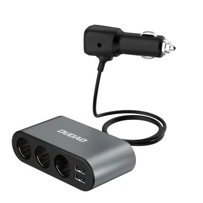 3. Dudao ładowarka samochodowa 2x USB / 3x rozdzielacz gniazda zapalniczki czarny (R1Pro black)