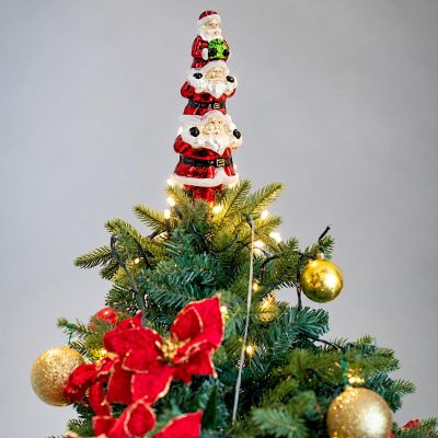 6. CZUBEK CHOINKOWY SZKLANY MIKOŁAJE 28,5CM