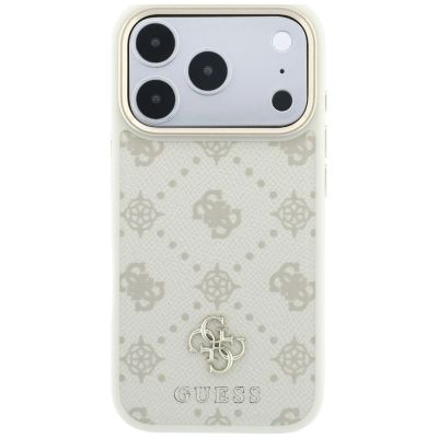 3. Etui Guess Peony 4G Small Logo MagSafe na iPhone 17 Pro / 18 Pro - beżowe
