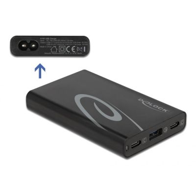 2. DeLOCK Ładowarka 2 x USB Type-C PD 3.0 + 1 x USB Typ-A moc 60 W