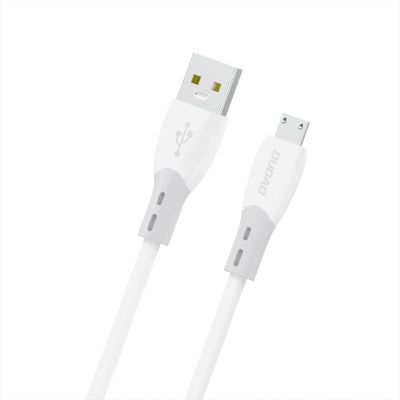 Kabel Dudao L25SM 3 A USB-A - micro USB z miękkim silikonowym oplotem 1 m - biały