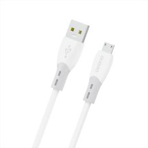 Kabel Dudao L25SM 3 A USB-A - micro USB z miękkim silikonowym oplotem 1 m - biały