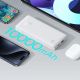 6. Powerbank Baseus Airpow Lite 10000mAh 15W z kablem Baseus Simple USB-A - USB-C 30cm - biały