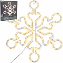 PŁATEK ŚNIEGU DEKORACYJNY WISZĄCY 32,5 CM 100LED TRIMER CIEPŁY BIAŁY