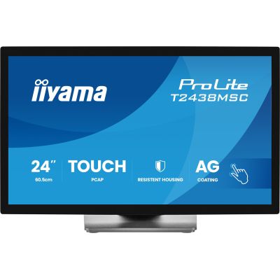 3. iiyama ProLite T2438MSC-B2 monitor komputerowy 60,5 cm (23.8") 1920 x 1080 px Full HD LED Ekran dotykowy Czarny