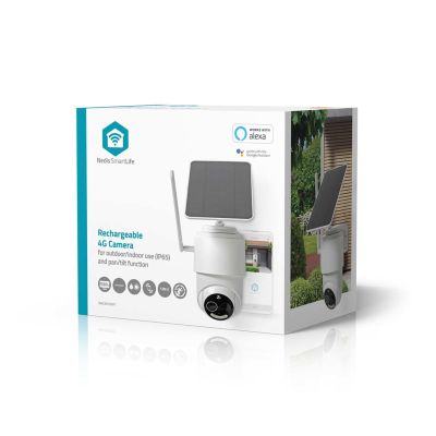 12. Kamera zewnętrzna Nedis Smartlife 4G, IP65 czujnik ruchu, night vision, biały