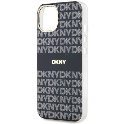 6. Etui DKNY IML Mono & Stripe MagSafe na iPhone 15 / 14 / 13 - czarne