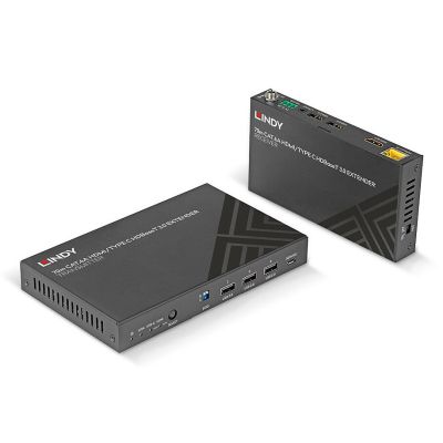 Przedłużacz KVM Lindy 70m Cat.6A TypeC i HDMI HDBaseT 3.0 (38346)
