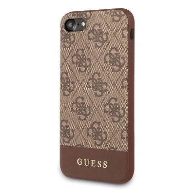 2. Etui Guess 4G Stripe Collection na iPhone 7 / 8 / SE 2020 / SE 2022 - brązowe