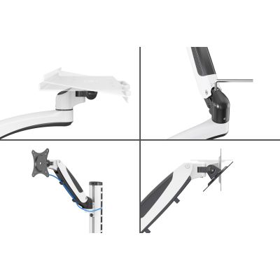 7. Ramię naścienne pojedyncze 1xLCD + klawiatura, max. 32" i 8kg uchylno-obrotowe 360° (PIVOT)