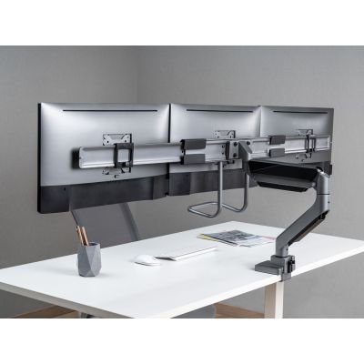 10. Wyposażenie: Uchwyt biurkowy 17"-27"/3TFT 360 Sprężyna gazowa 6 kg srebrny lite Sprzedaż detaliczna