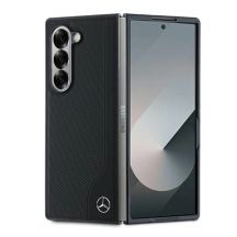 Etui Mercedes Leather Wood Imitation MagSafe na Samsung Galaxy Z Fold 6 - czarne