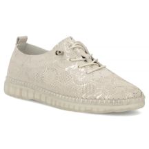 Skórzane półbuty na gumki beżowe Filippo DP7810