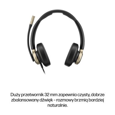 97. Słuchawki przewodowe HP Poly Mission 825 Stereo USB Wired Headset
