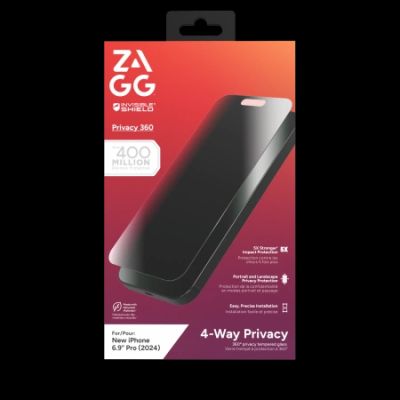 Szkło prywatyzujące ZAGG InvisibleShield Glass Elite Privacy 360 na iPhone 16 Pro Max