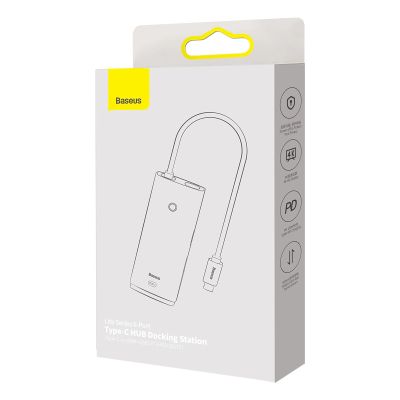 5. Baseus Lite Series wielofunkcyjny HUB USB Typ C - 2 x USB 3.0 / USB Typ C PD / HDMI 1,4 / SD/TF czarny (WKQX050101)