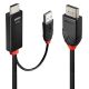 3. Lindy 41498 adapter kablowy 1 m HDMI + USB Type-A DisplayPort Czarny