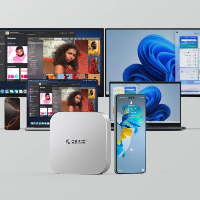 10. Stacja dokująca Orico MiniLink 9w1 z kieszenią na dysk twardy M.2 SSD - srebrna