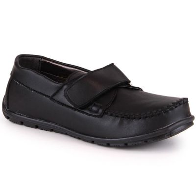 2. Półbuty chłopięce wizytowe mokasyny na rzep czarne Kornecki 6804