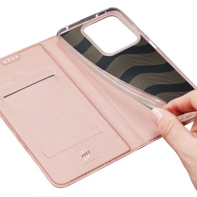 8. Etui Dux Ducis Skin Pro z klapką i miejscem na kartę na Xiaomi Redmi Note 13 5G - różowe