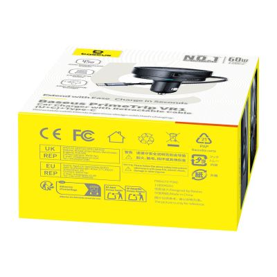 6. Ładowarka samochodowa Baseus PrimeTrip VR1 60W USB-A USB-C ze zwijanym kablem USB-C - czarna
