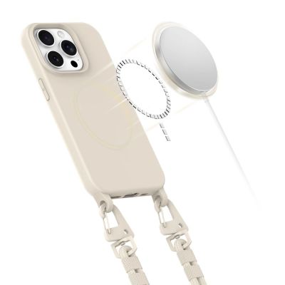 3. Etui Tech-Protect MagNecklace MagSafe na iPhone 15 Pro - beżowe