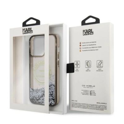 7. Etui Karl Lagerfeld Liquid Glitter RSG na iPhone 14 Pro Max - czarne