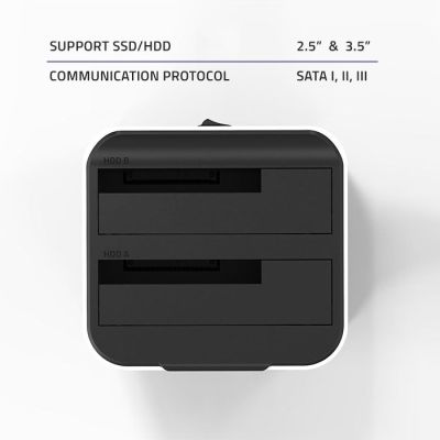 9. QOLTEC STACJA DOKUJĄCA DO DYSKÓW HDD SSD 2.5" 3.5" | SATA III | USB 3.0 | SUPER SPEED 5GB/S | Z FUNKCJĄ KLONOWANIA OFFLINE