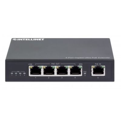 4. Intellinet 561617 przedłużacz sieciowy Nadajnik sieciowy Czarny 10, 100, 1000 Mbit/s