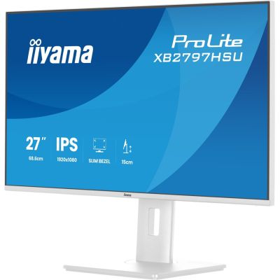 26. iiyama ProLite XB2797HSU-W1 monitor komputerowy 68,6 cm (27") 1920 x 1080 px Full HD LED Biały