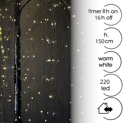3. DRZEWKO DEKORACYJNE ŚWIĄTECZNE WIERZBA 220 LED WYS:150CM