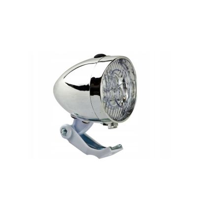 Lampa przód 3LED JY-592 srebrna z białym uchwytem