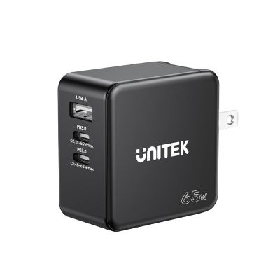 6. UNITEK ŁADOWARKA GAN, PD 65W 2X USB-C, USB-A