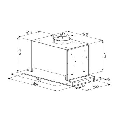 3. Okap podszafkowy do zabudowy MAAN Helios 60 Touch czarny