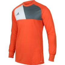 Koszulka bramkarska adidas Assita 17 Junior AZ5398 w kolorze pomarańczowym, wyposażona w ochraniacze łokci oraz technologię climalite