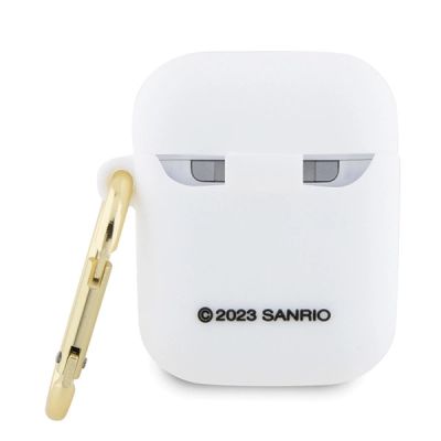 2. Etui Hello Kitty Silicone 3D Kitty Head na AirPods 1/2 - białe