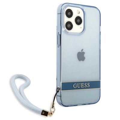 4. Etui Guess Translucent Strap na iPhone 13 Pro / iPhone 13 - niebieskie