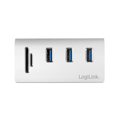 4. LogiLink CR0045 huby i koncentratory USB 3.2 Gen 1 (3.1 Gen 1) Type-A 5000 Mbit/s Srebrny