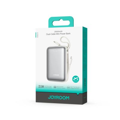 7. Powerbank Joyroom JR-PBF29 20000mAh 22,5W z podwójnym kablem - biały