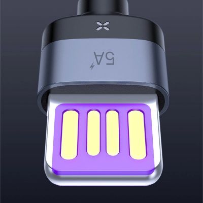 14. Baseus Cafule kabel przewód USB Typ C SuperCharge 40W Quick Charge 3.0 QC 3.0 1m szaro-czarny (CATKLF-PG1)