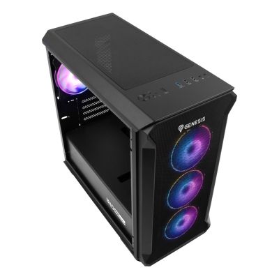 53. Obudowa NATEC Genesis Irid 503 ARGB NPC-1559 (Micro ATX. Mini ITX; kolor czarny)