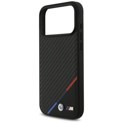 6. Etui BMW M Carbon Tricolor Line MagSafe na iPhone 17 Pro Max - czarne