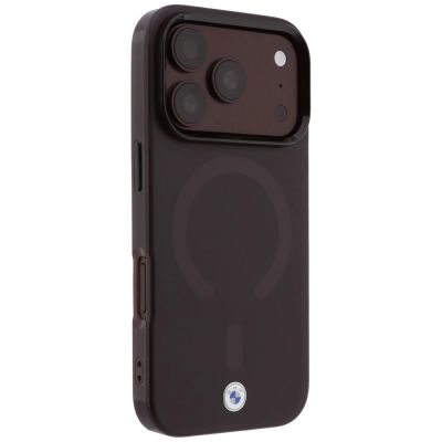 4. Etui BMW Sign Frosted IML & Metal Logo MagSafe na iPhone 18 Pro Max / 17 Pro Max - burgundowe