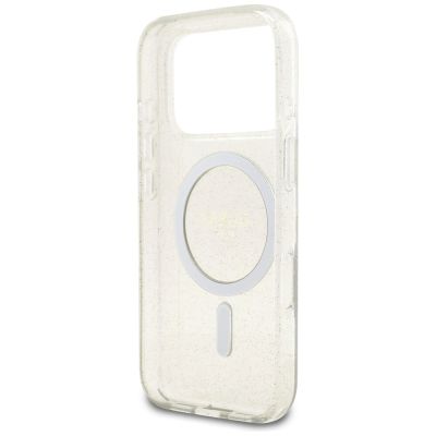 7. Etui Guess IML Glitter Pearl Strap MagSafe do iPhone 17 Pro - przezroczyste