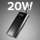 2. Powerbank SBS 10000mAh PD 20W z wyświetlaczem LCD i wbudowanym kablem USB-C - szary